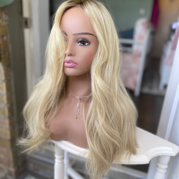 Highline Wigs / Toppers By Sharon Premium Human Hair Silk Top long blonde topper - Picture 4 of 16